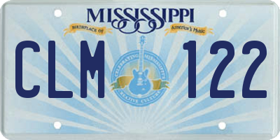 MS license plate CLM122