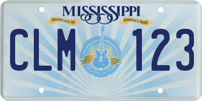 MS license plate CLM123