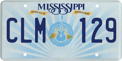 MS license plate CLM129