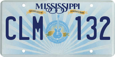 MS license plate CLM132