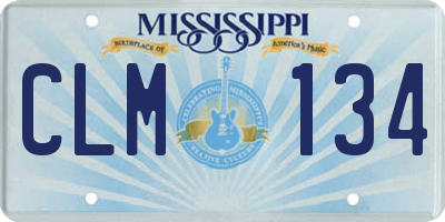 MS license plate CLM134