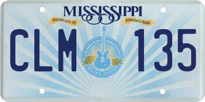 MS license plate CLM135