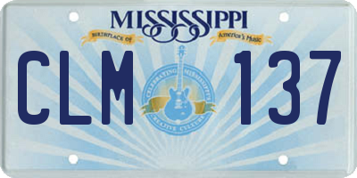 MS license plate CLM137