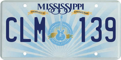 MS license plate CLM139
