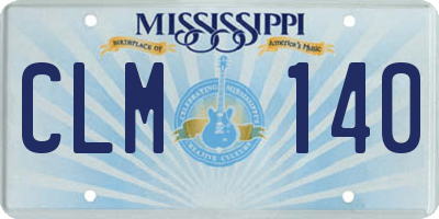 MS license plate CLM140