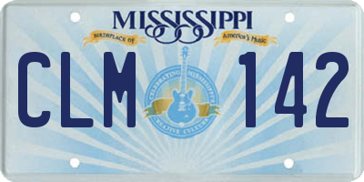 MS license plate CLM142