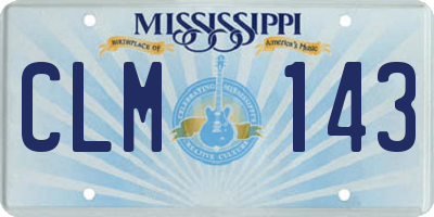 MS license plate CLM143