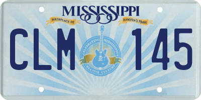 MS license plate CLM145