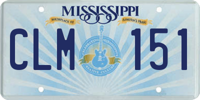 MS license plate CLM151