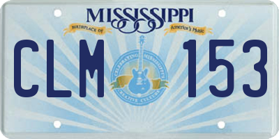 MS license plate CLM153