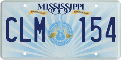 MS license plate CLM154