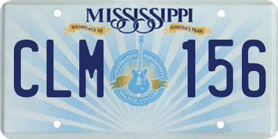 MS license plate CLM156