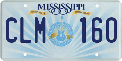 MS license plate CLM160