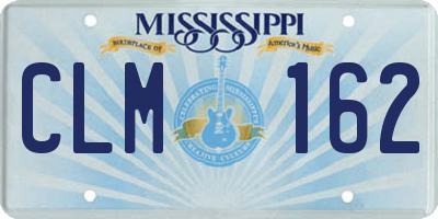 MS license plate CLM162