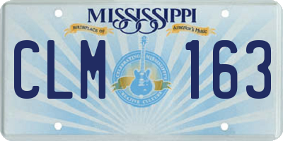 MS license plate CLM163