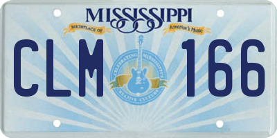 MS license plate CLM166
