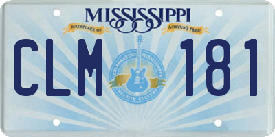 MS license plate CLM181