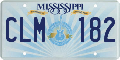 MS license plate CLM182