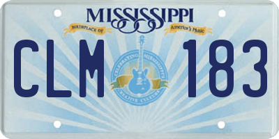 MS license plate CLM183