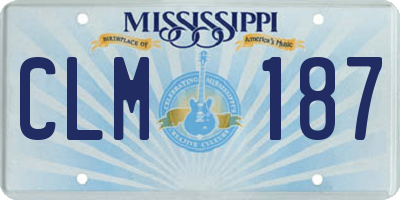 MS license plate CLM187