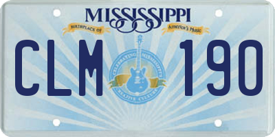 MS license plate CLM190
