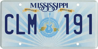 MS license plate CLM191