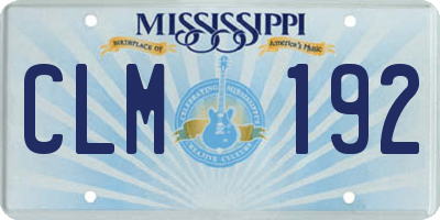 MS license plate CLM192