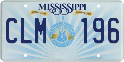 MS license plate CLM196