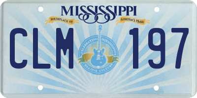 MS license plate CLM197
