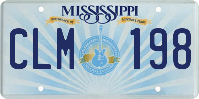 MS license plate CLM198