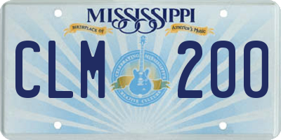 MS license plate CLM200