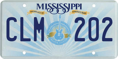 MS license plate CLM202
