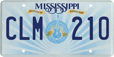 MS license plate CLM210