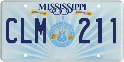 MS license plate CLM211