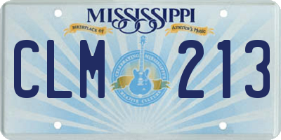 MS license plate CLM213