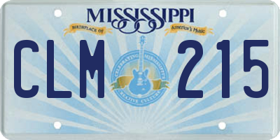 MS license plate CLM215