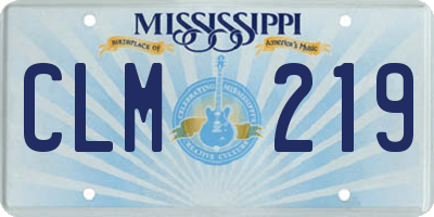 MS license plate CLM219