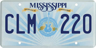 MS license plate CLM220