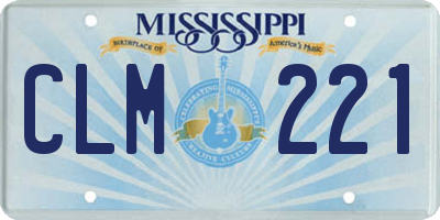 MS license plate CLM221