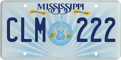 MS license plate CLM222