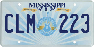 MS license plate CLM223