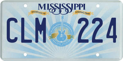 MS license plate CLM224