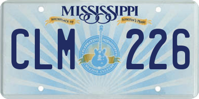 MS license plate CLM226