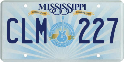 MS license plate CLM227