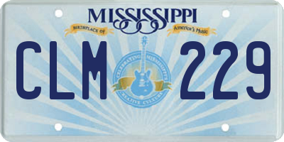 MS license plate CLM229