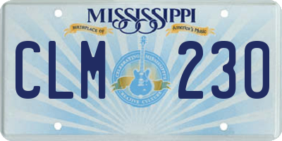 MS license plate CLM230