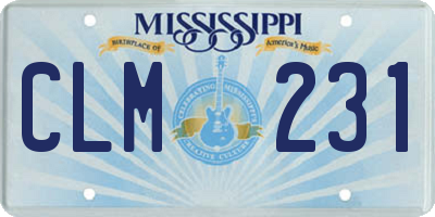 MS license plate CLM231