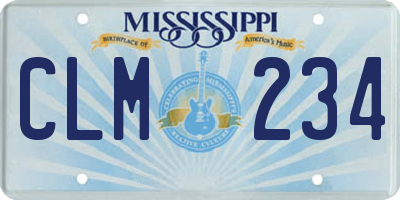 MS license plate CLM234