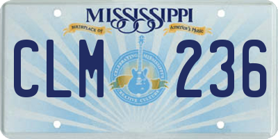 MS license plate CLM236