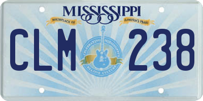 MS license plate CLM238